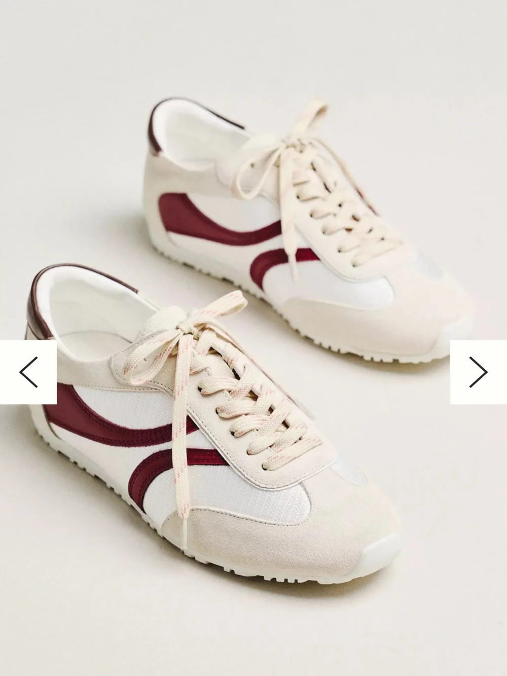 Anthropologie NWT BIBI LOU Sneaker Cream and Burgundy